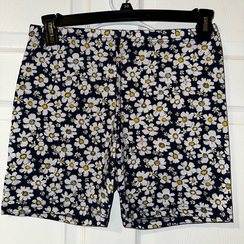 SHEIN Blue and Yellow Floral Women's Shorts